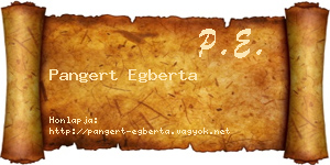 Pangert Egberta névjegykártya